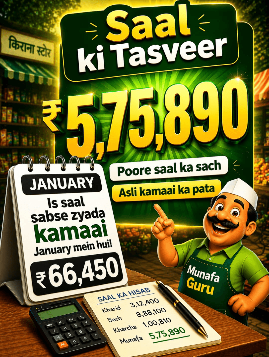 Saal ki tasveer poster with yearly view